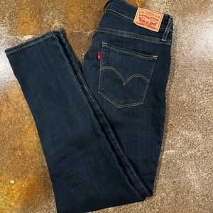 LEVIS 721 High Rise Skinny Ankle Jean (28) Dark Blue